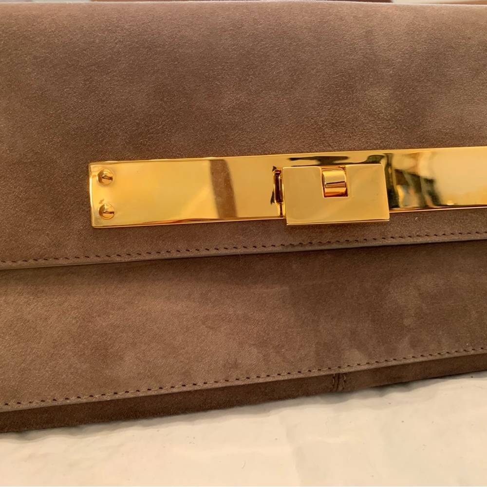 Stuart Weitzman olive suede bag